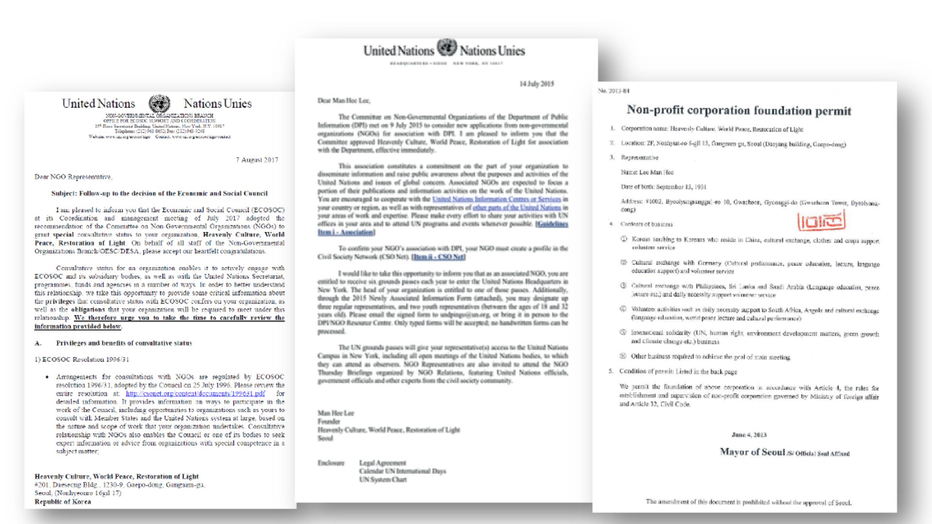 UN ECOSOC Sonderberaterstatus (HWPL International)